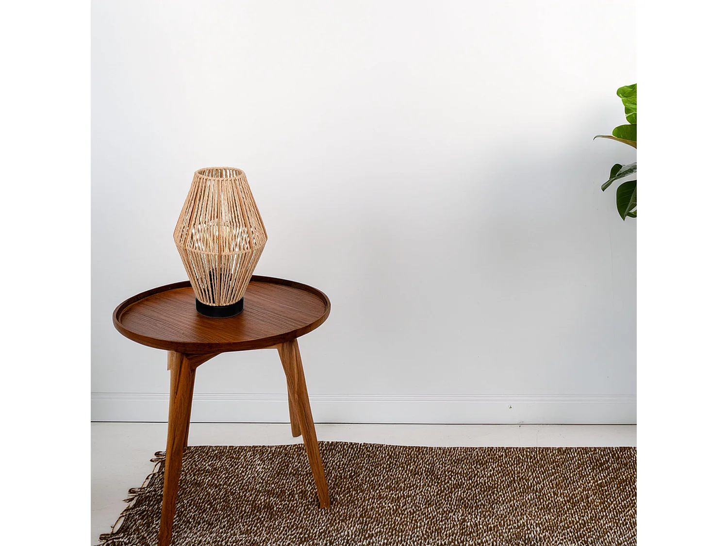 WELL HOME - Lampe de table 'Aissa Nature' structure métal H.32