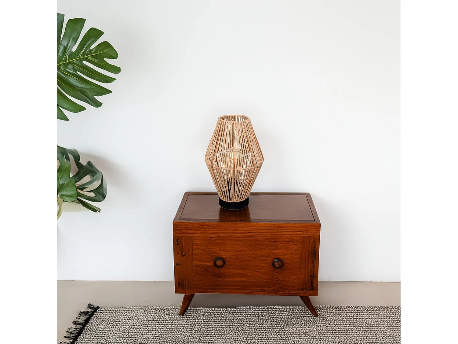 WELL HOME - Lampe de table 'Aissa Nature' structure métal H.32