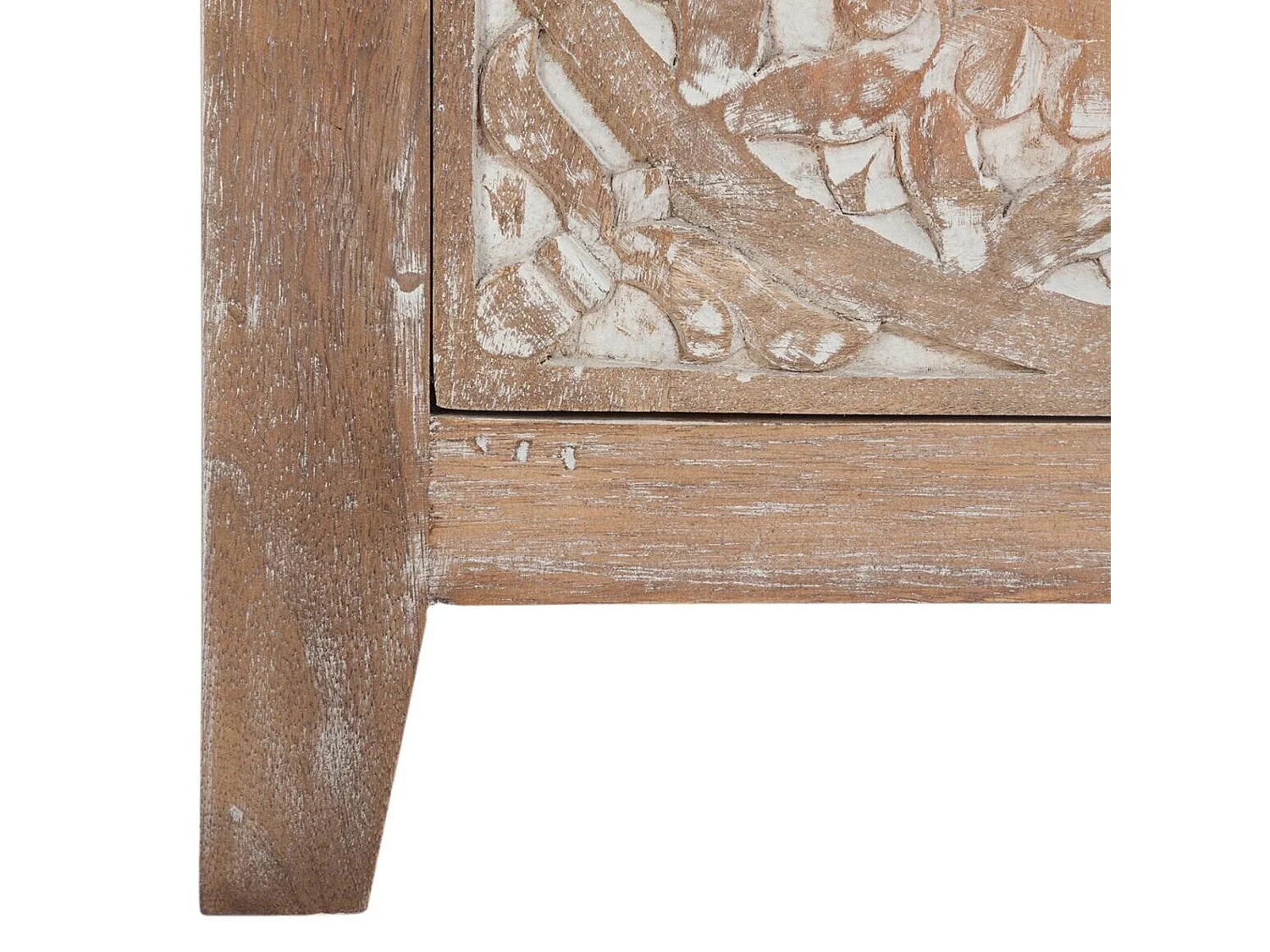 WELL HOME - Table de chevet en bois sculpté aux dimensions compactes