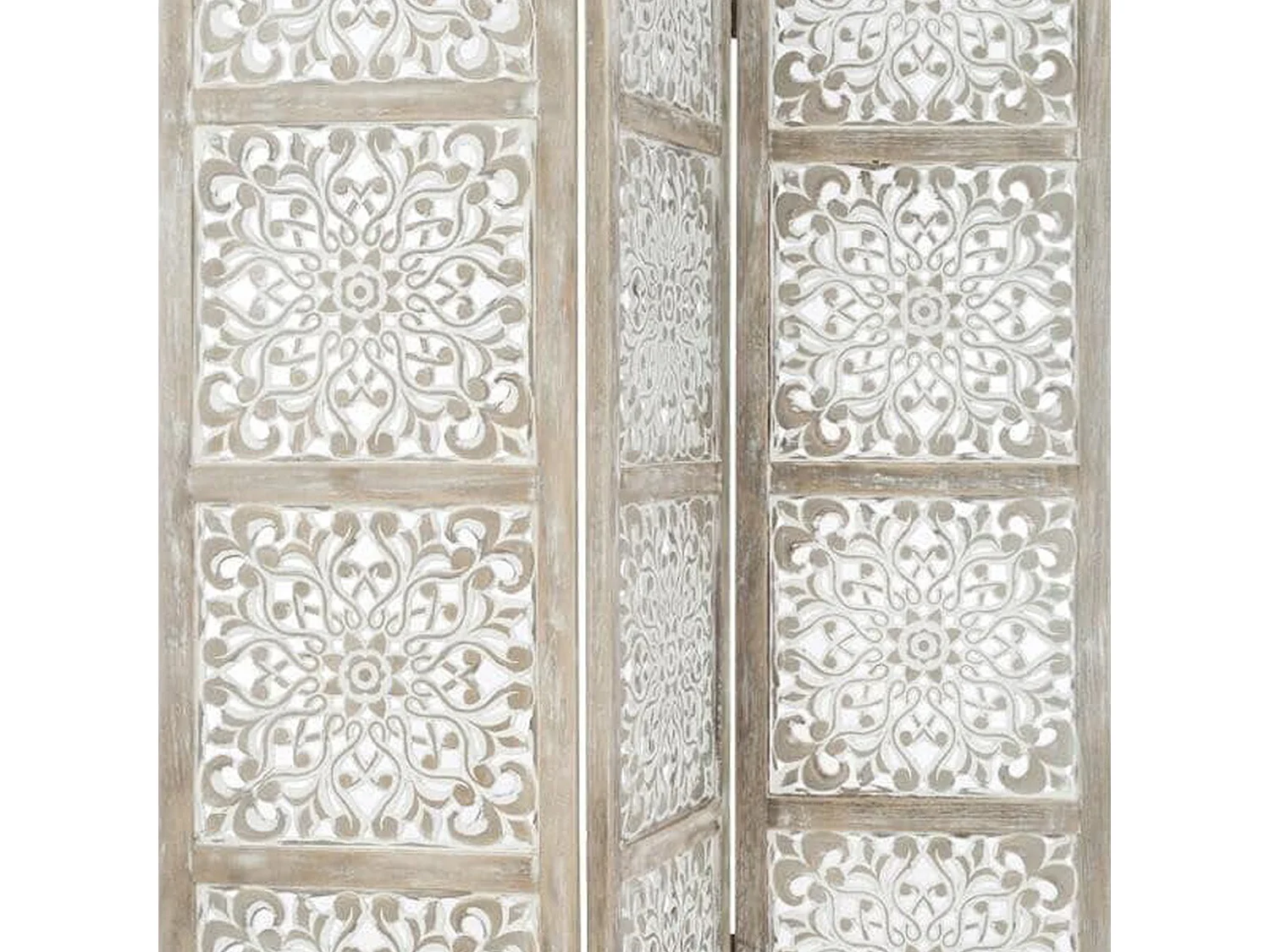 WELL HOME - Paravent en bois Etnik avec imprimés blancs