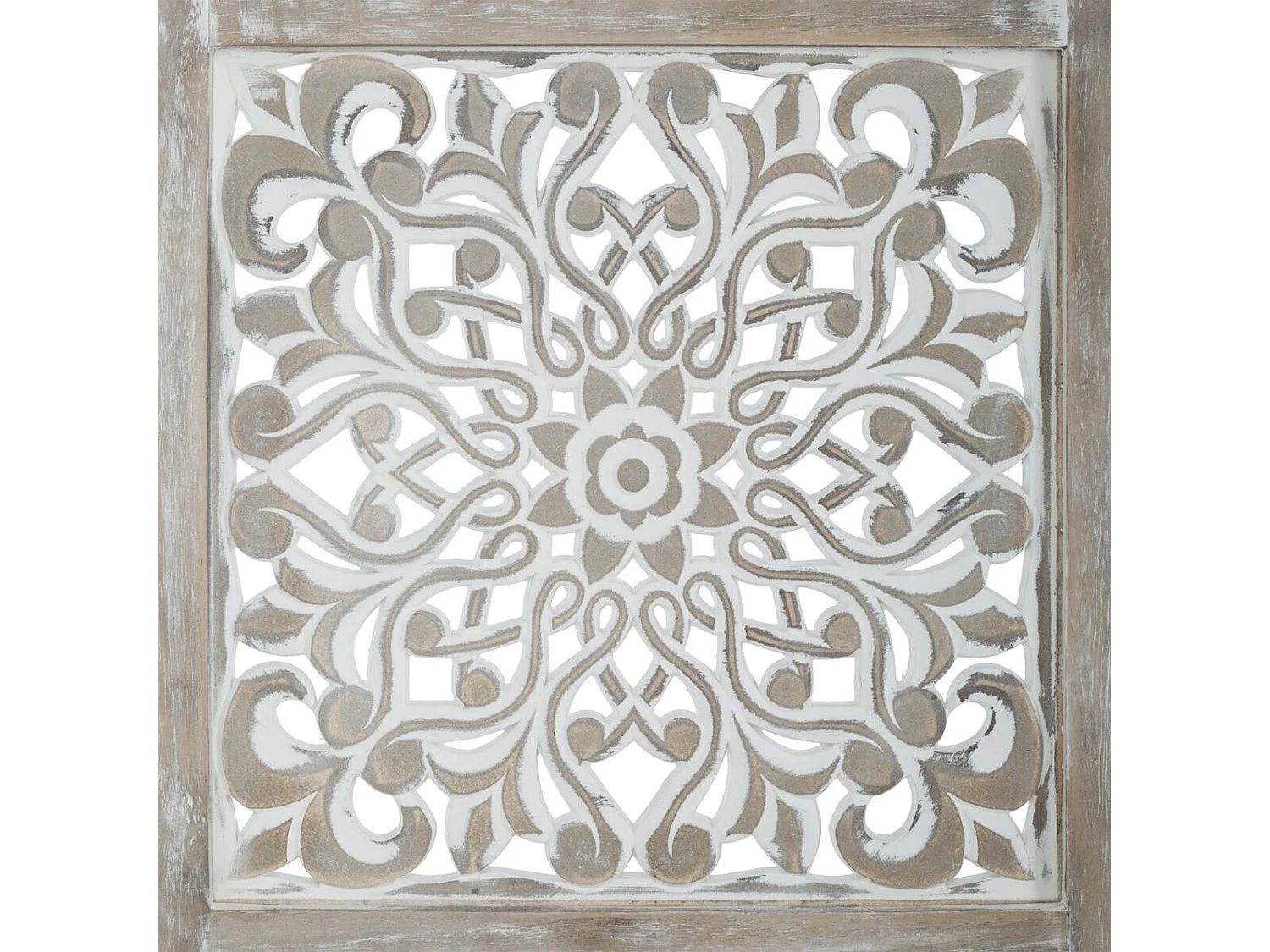 WELL HOME - Paravent en bois Etnik avec imprimés blancs