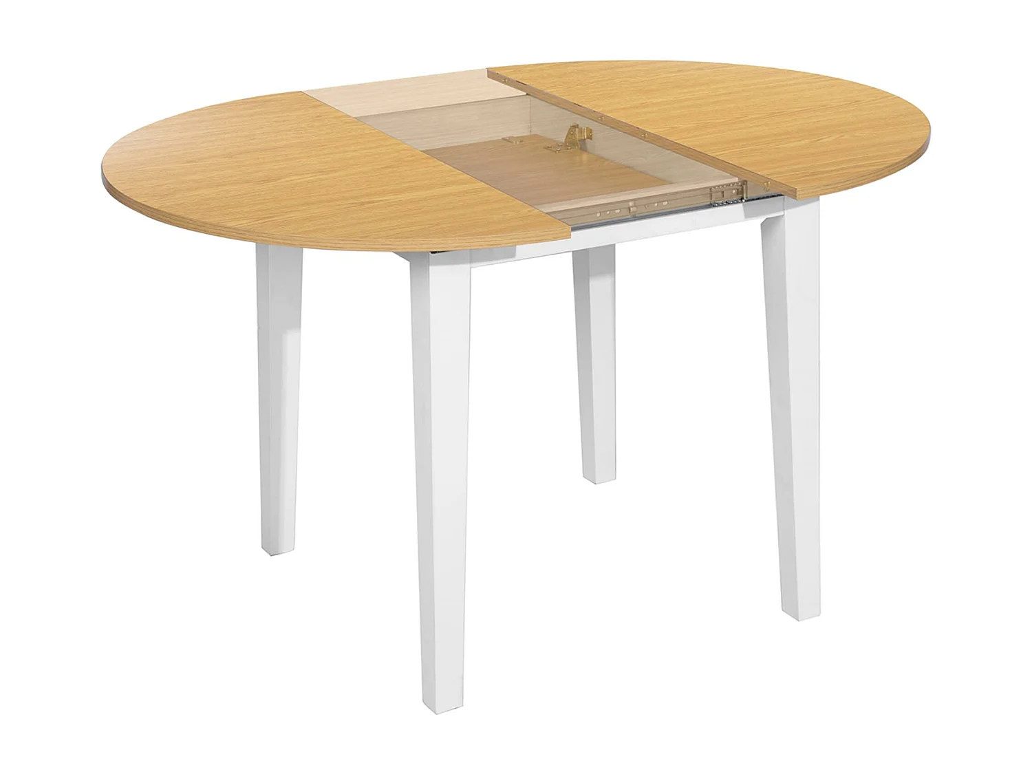 Table extensible circulaire en hêtre blanc Well Home 90-120 cm