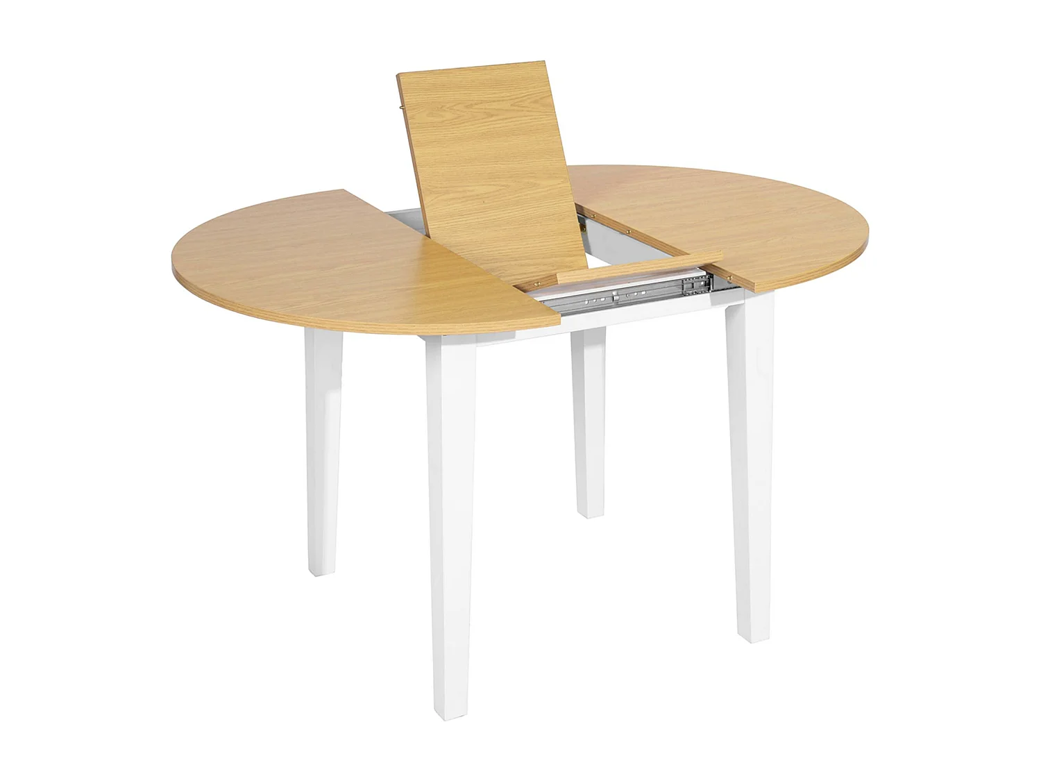 Table extensible circulaire en hêtre blanc Well Home 90-120 cm