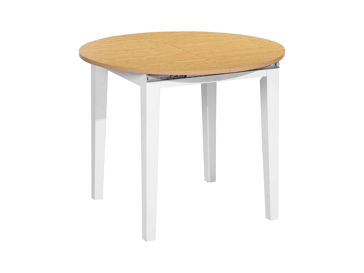 Table extensible circulaire en hêtre blanc Well Home 90-120 cm
