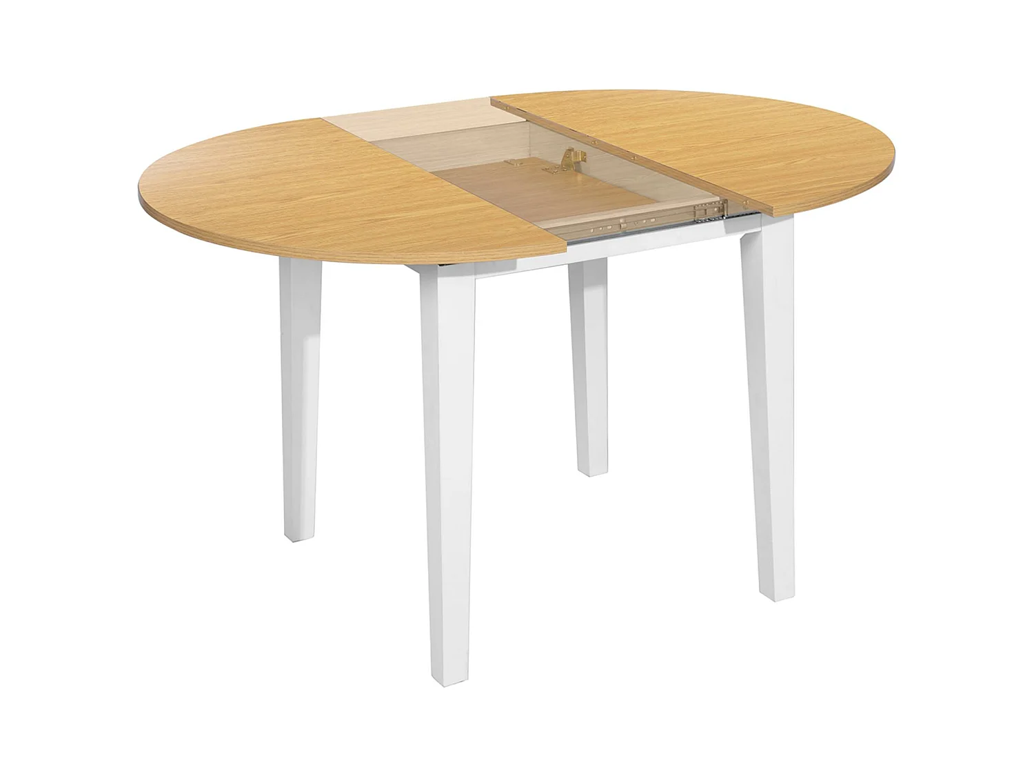 Table extensible circulaire en hêtre blanc Well Home 90-120 cm