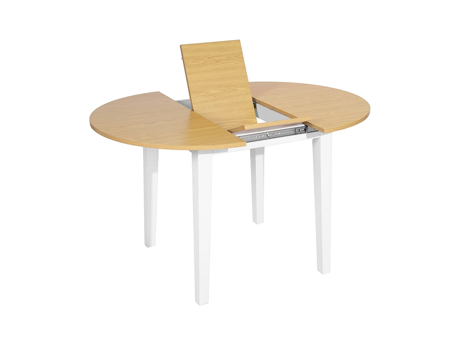 Table extensible circulaire en hêtre blanc Well Home 90-120 cm