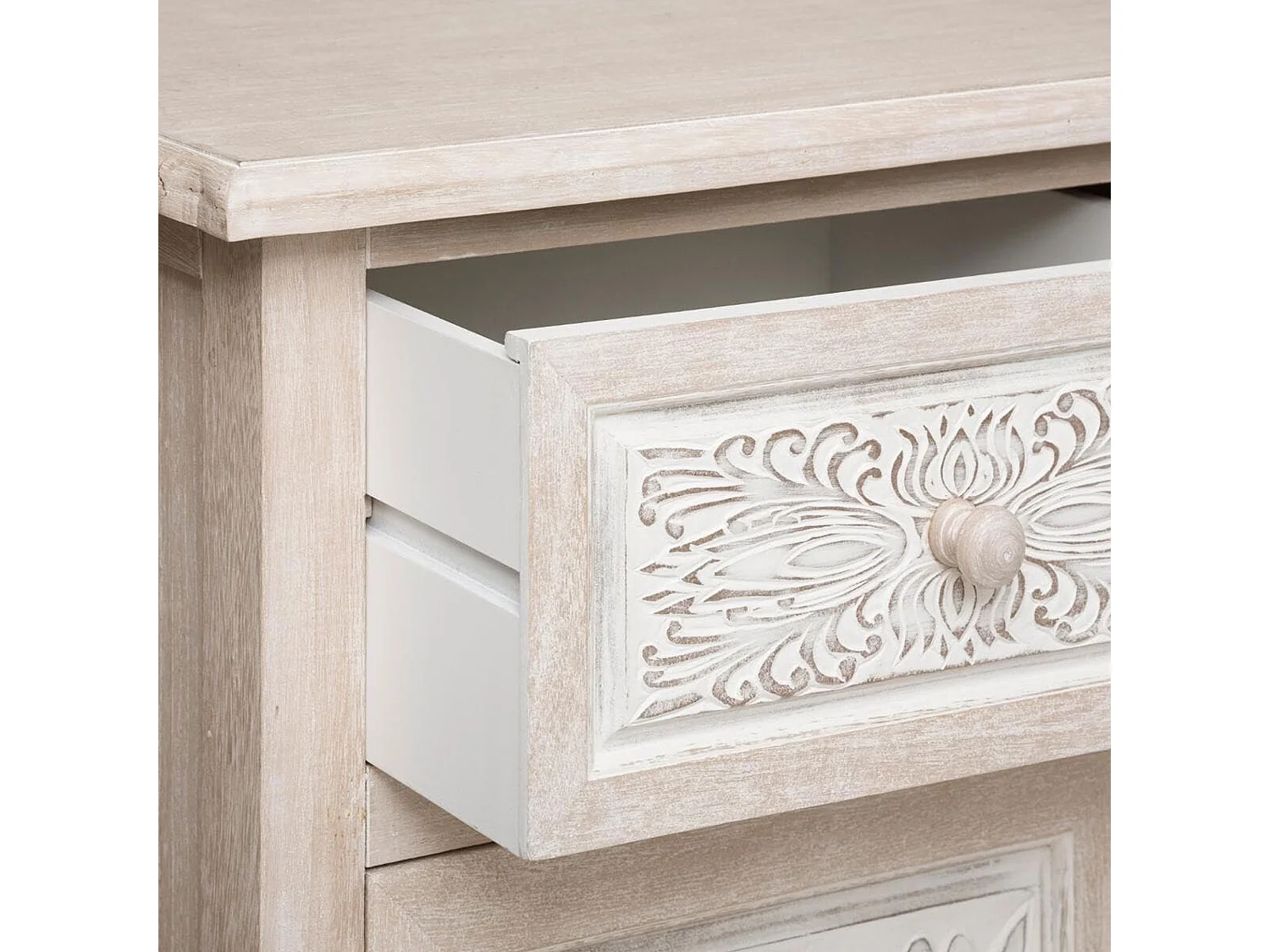 WELL HOME - Buffet 2 portes pratique et élégant en bois blanc