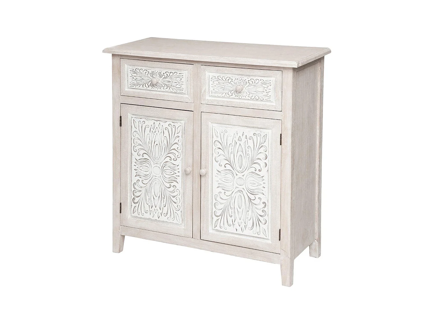 WELL HOME - Buffet 2 portes pratique et élégant en bois blanc