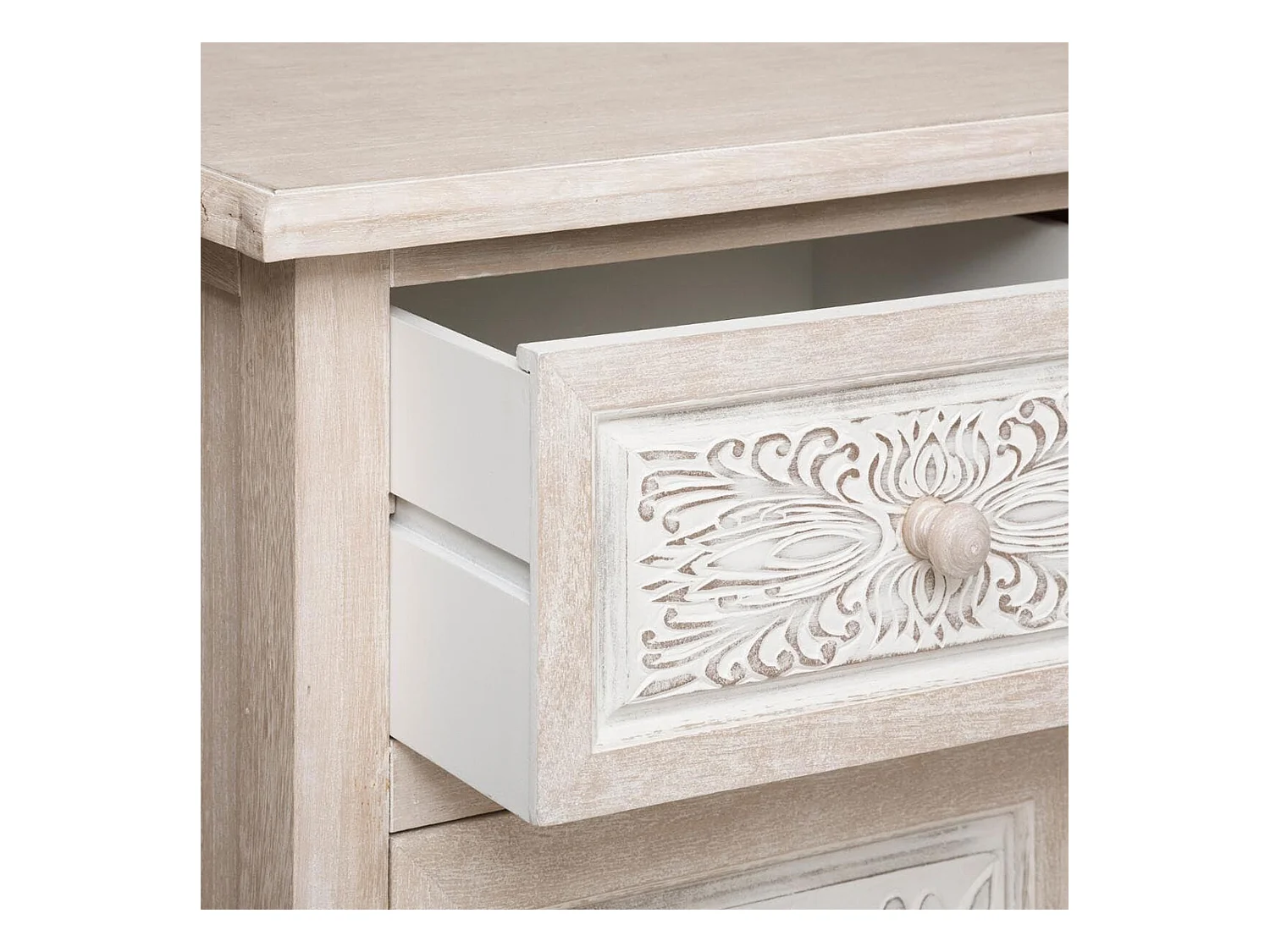 WELL HOME - Buffet 2 portes pratique et élégant en bois blanc