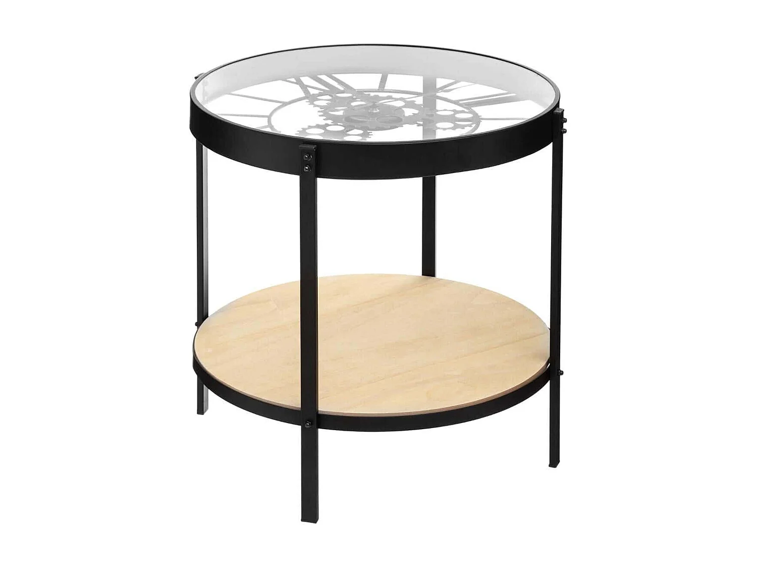 WELL HOME - Table basse horloge mécanique Ø51x49