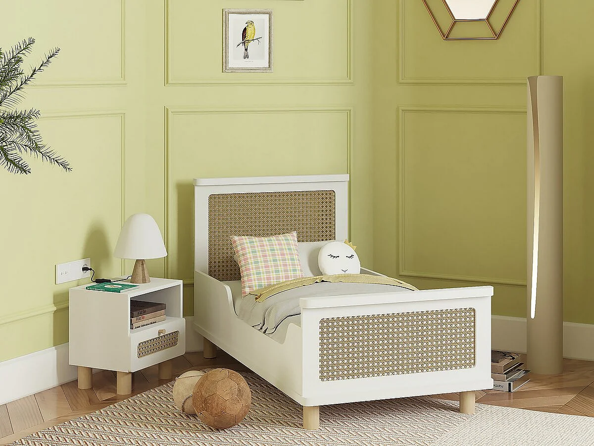 Lit enfant " Ochna " - 70 x 140 cm - Blanc mat