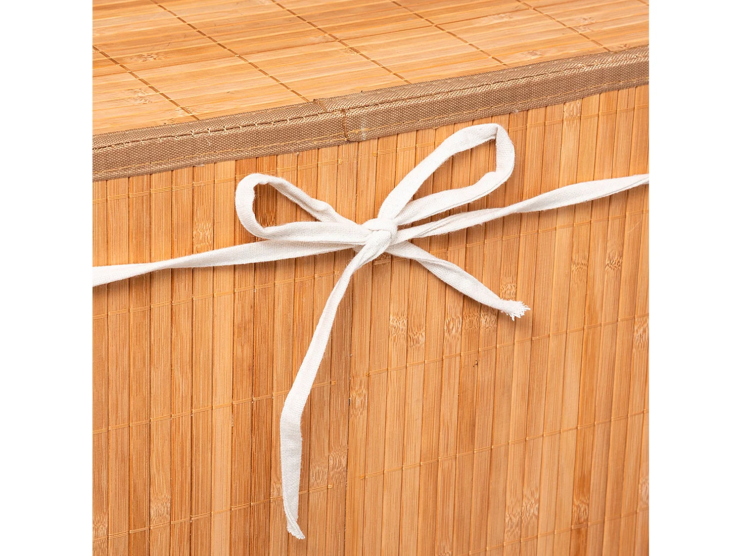 WELL HOME - Panier à linge en bambou naturel