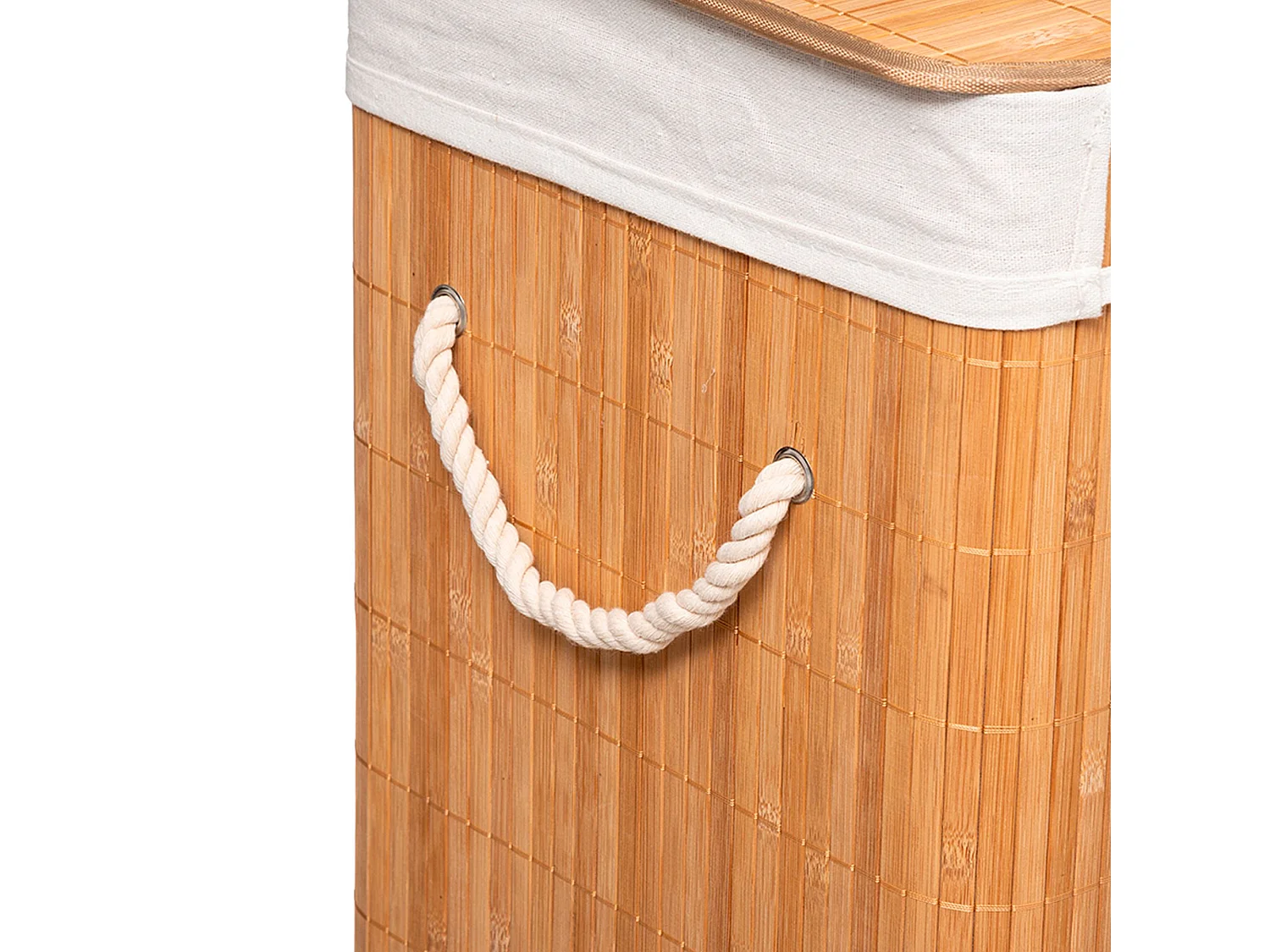 WELL HOME - Panier à linge en bambou naturel