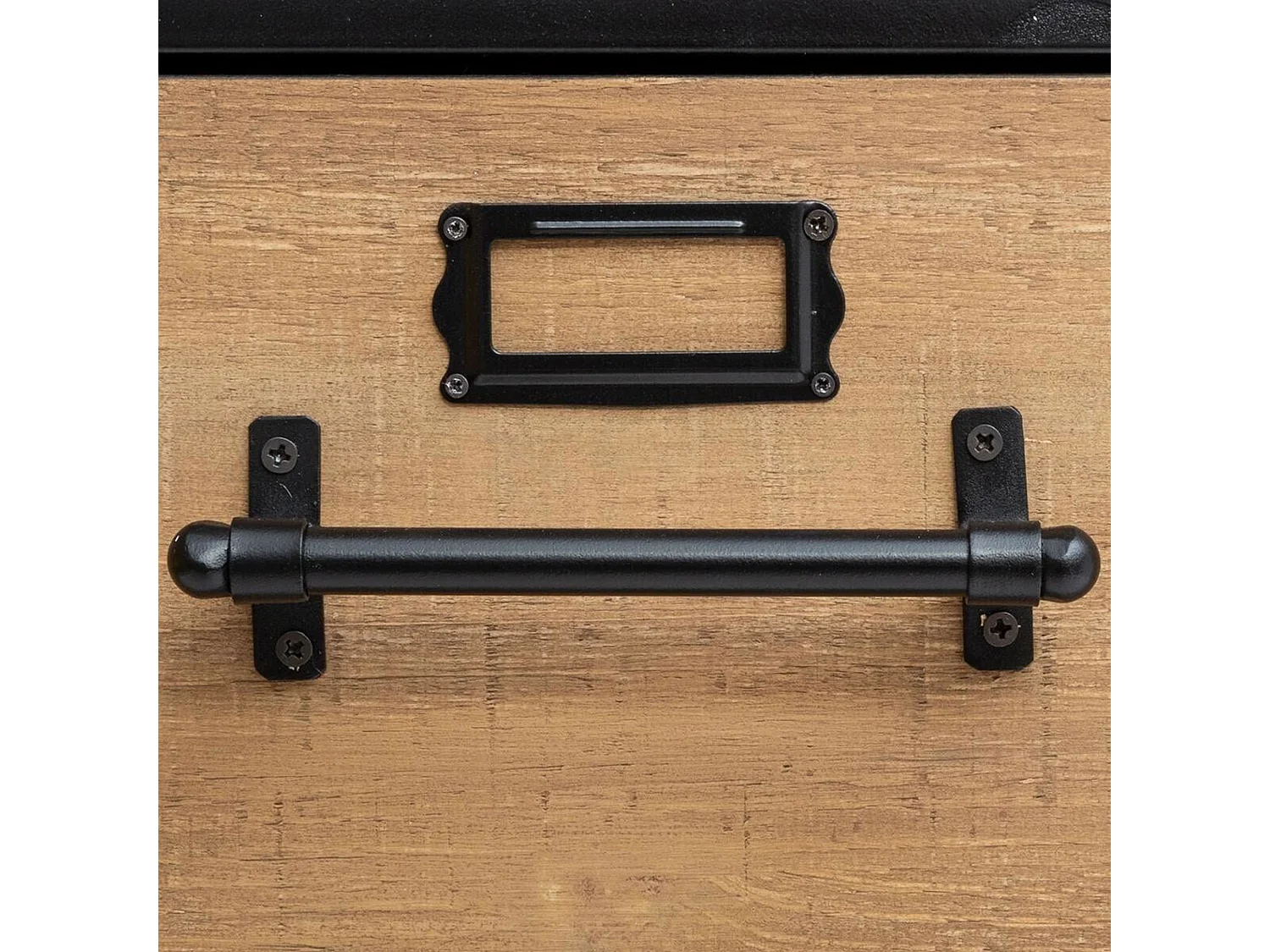 WELL HOME - Tiroir classeur à décoration rétro en métal et bois