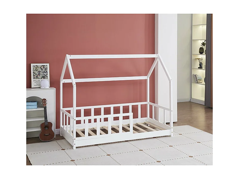 Holzhaus "Charlotte" Weißes 80 x 160 cm Bett