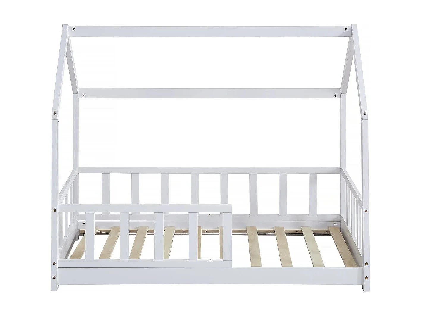 Lit cabane en bois "Charlotte"  - Blanc - 80 x 160 cm