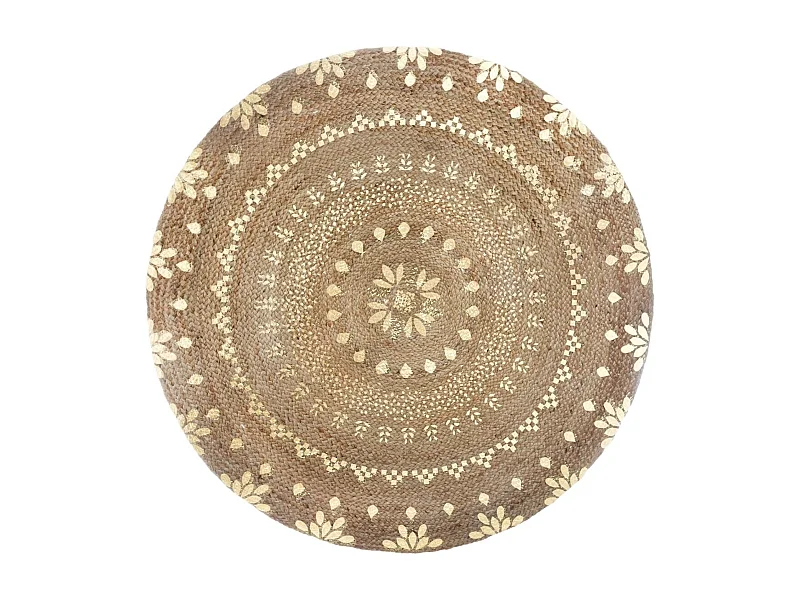 WELL HOME - Tapis en jute doré brillant