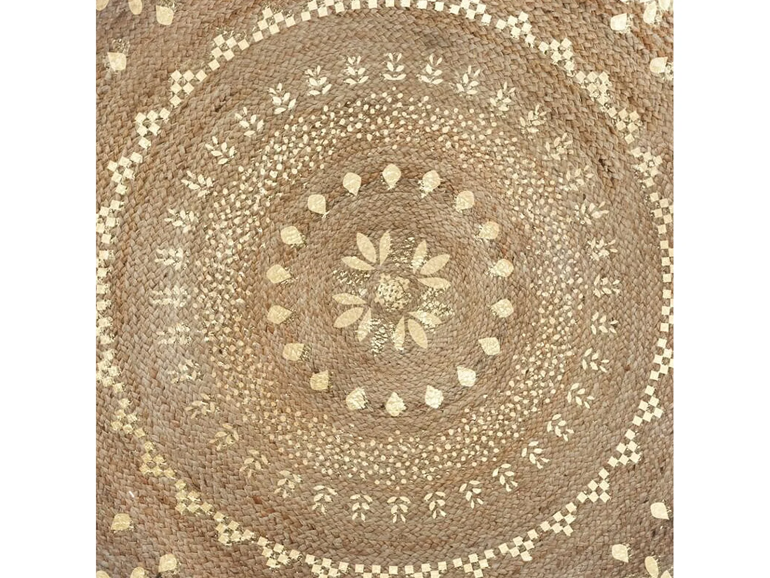 WELL HOME - Tapis en jute doré brillant