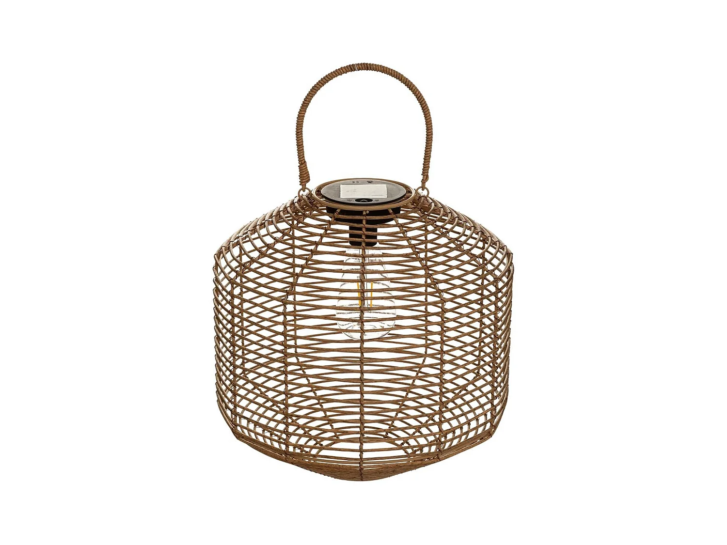WELL HOME - Lampe solaire en rotin beige Ø30
