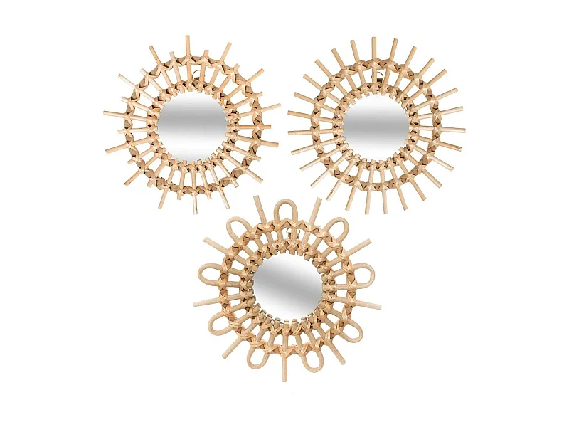 WELL HOME - Lot de 3 miroirs Aida diamètre 28 cm