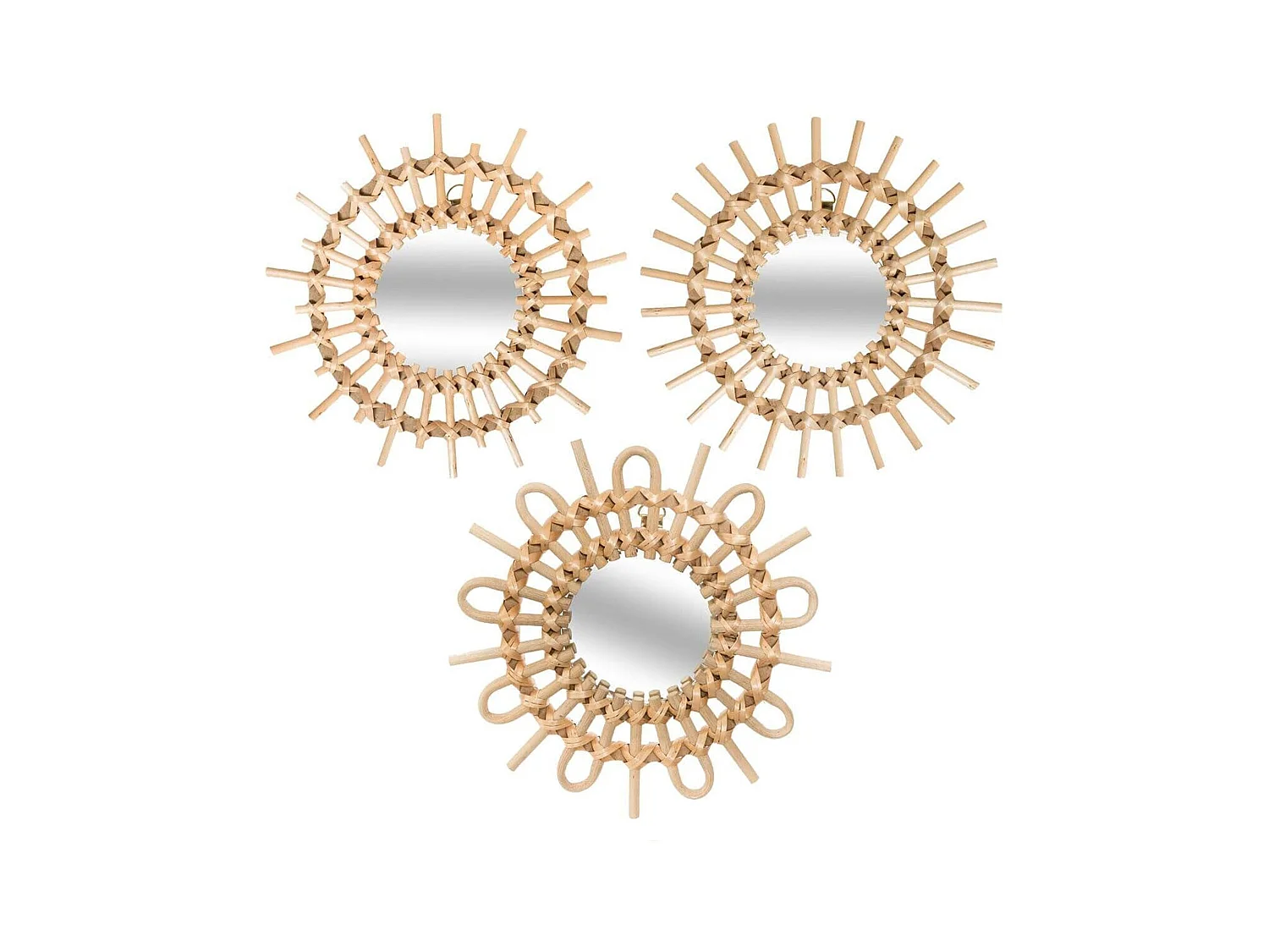 WELL HOME - Lot de 3 miroirs Aida diamètre 28 cm