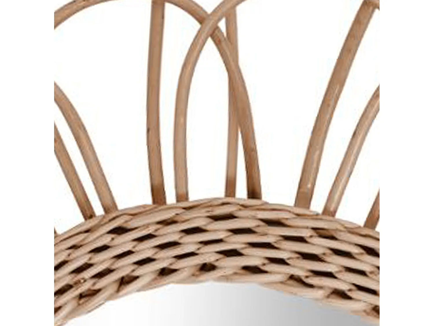 WELL HOME - Miroir Fleur en Rotin D.56 cm