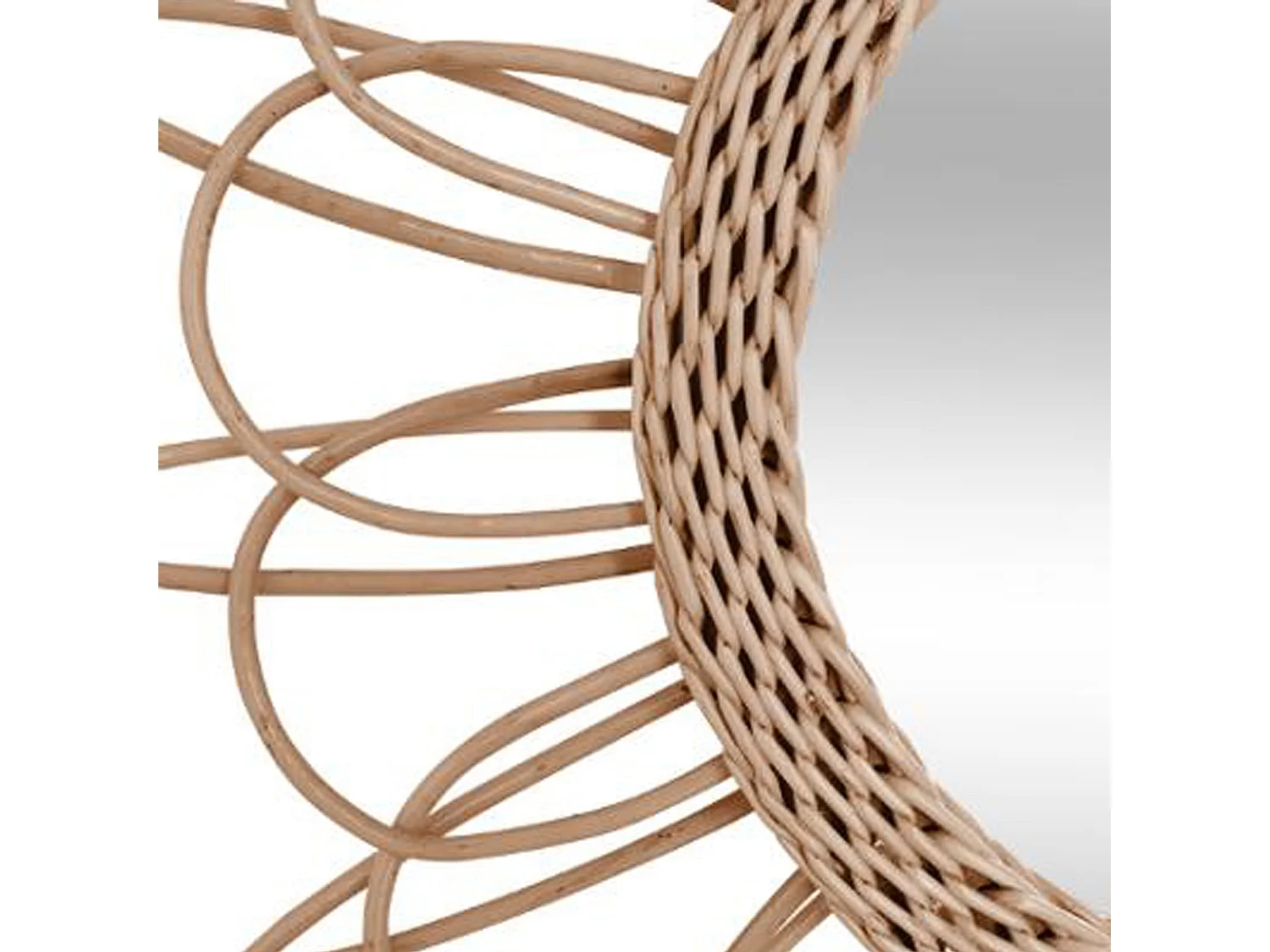WELL HOME - Miroir Fleur en Rotin D.56 cm