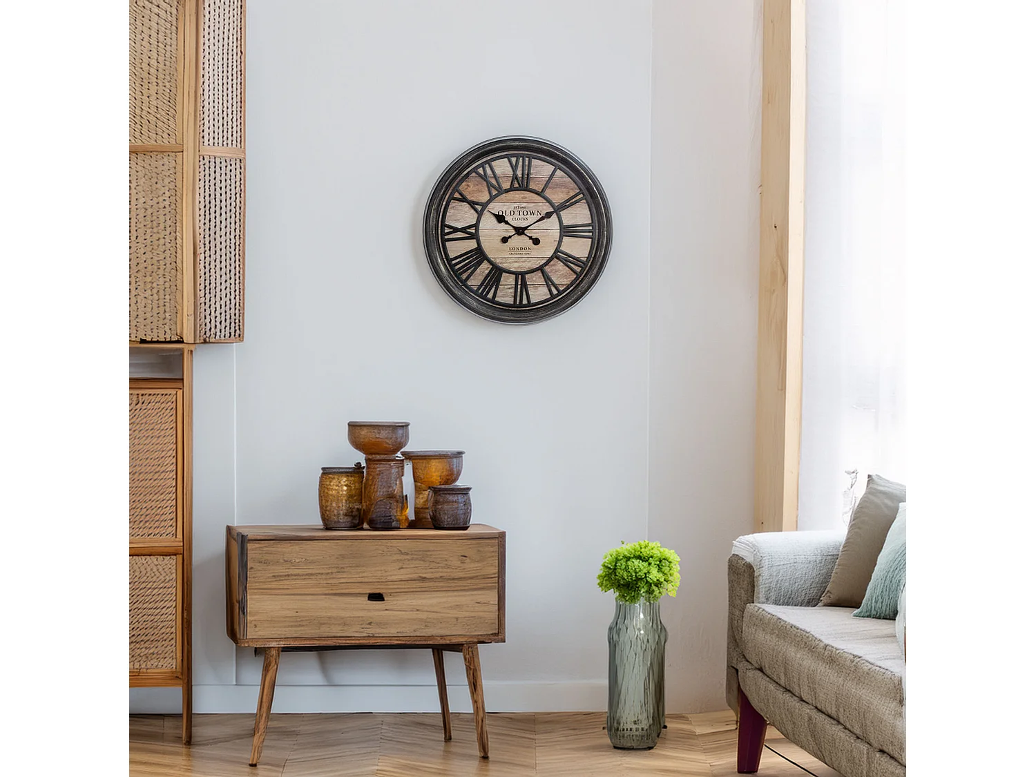 WELL HOME - Horloge décorative en relief en plastique Ø49x5cm