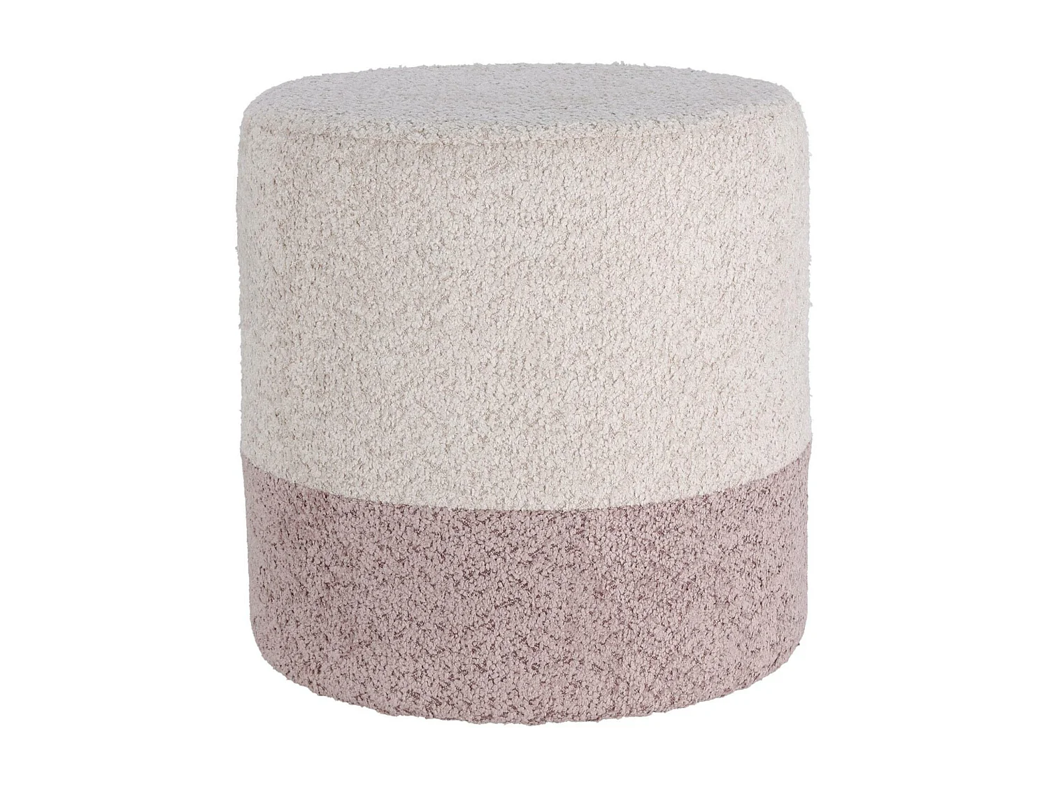 Well Home Tabouret 'Boucle' Ø35cm beige avec rose clair