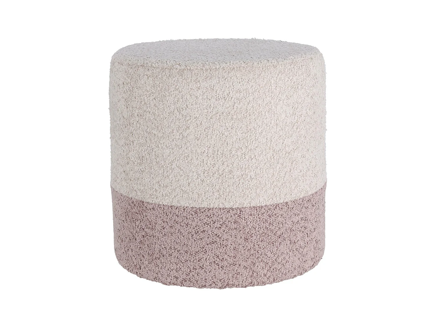 Well Home Tabouret 'Boucle' Ø35cm beige avec rose clair