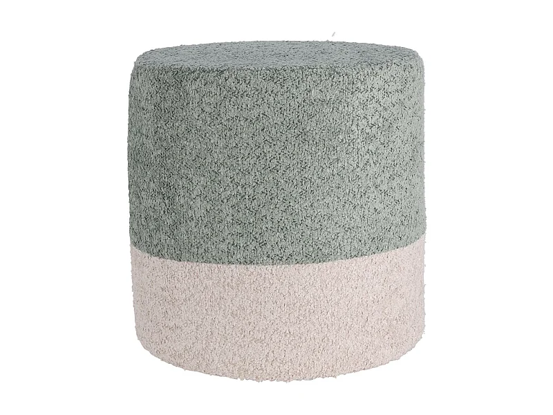 Well Home Tabouret 'Boucle' Ø35cm beige avec bleu