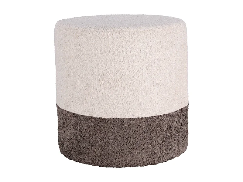 Well Home Tabouret 'Boucle' Ø35cm beige avec gris foncé