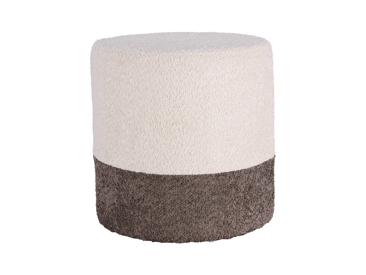 Well Home Tabouret 'Boucle' Ø35cm beige avec gris foncé