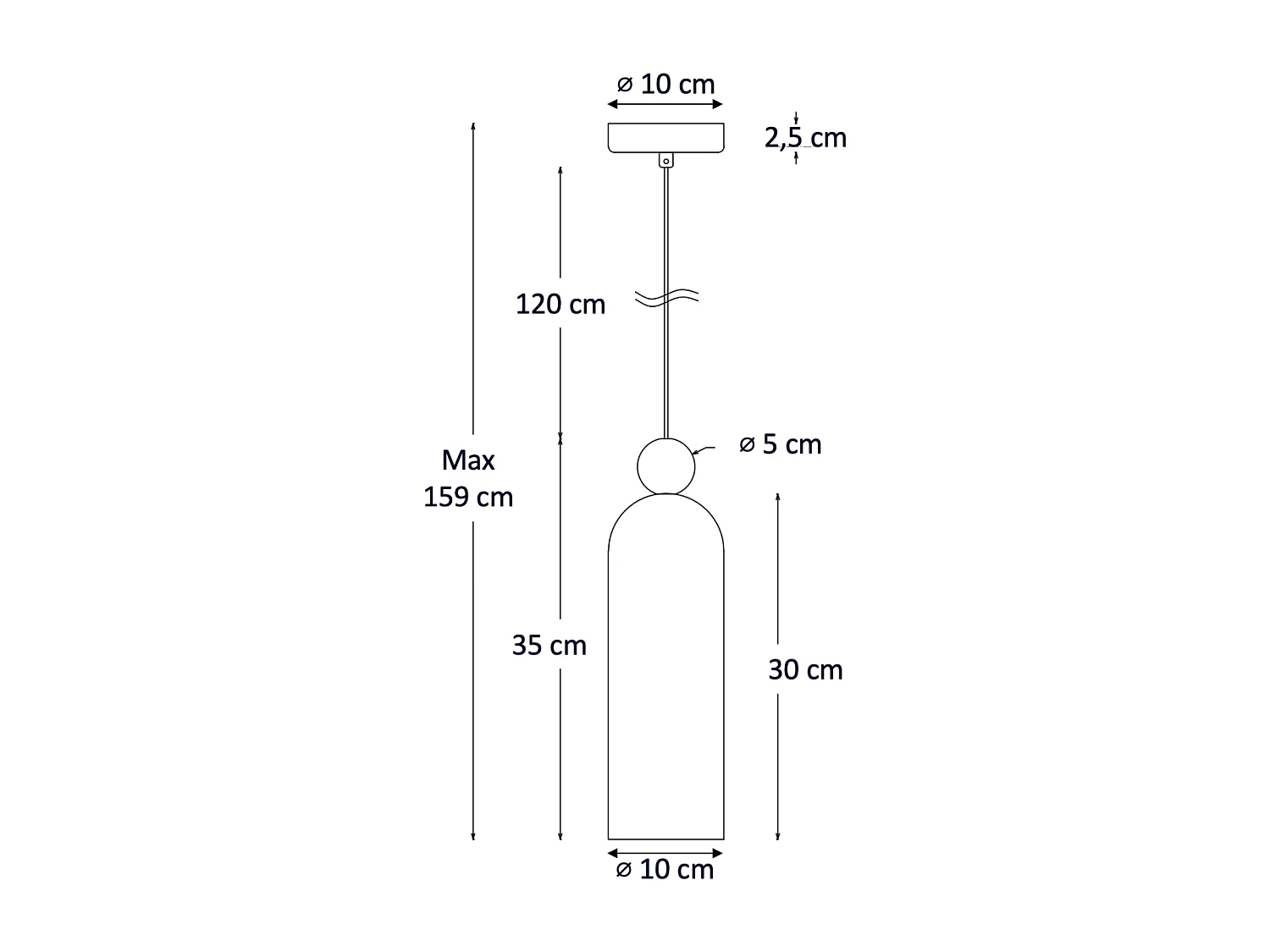 Suspension dorée verre ambré et cannelé - Leonora