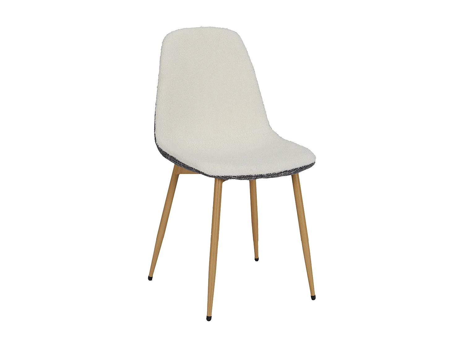 Chaise Bouclette Pieds Metal Effet Bois - Lot de 4