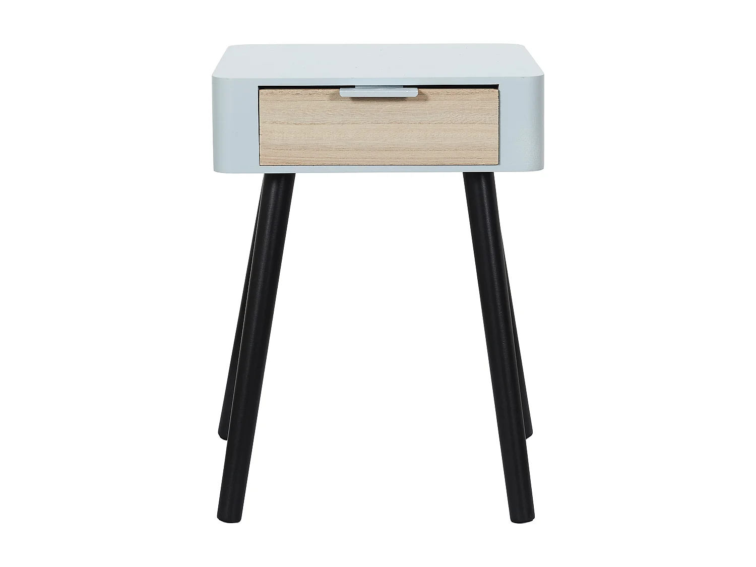 Chevet 1 Tiroir En Bois Gris Noir, Gris