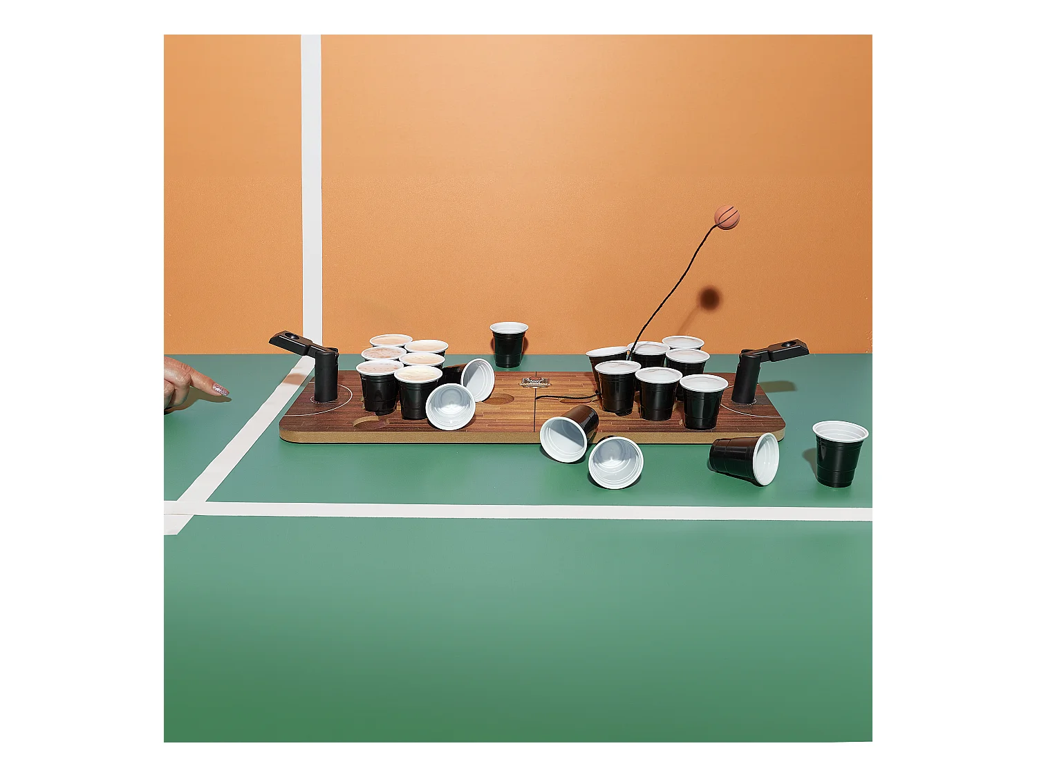 Jeu A Boire Beer Pong Catapulte Noir, Blanc, Marron