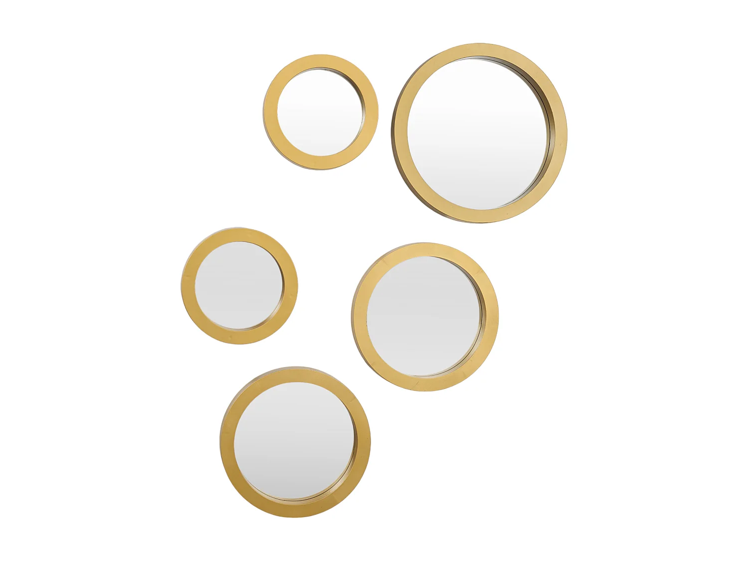 Miroir Rond X5 Dore Or