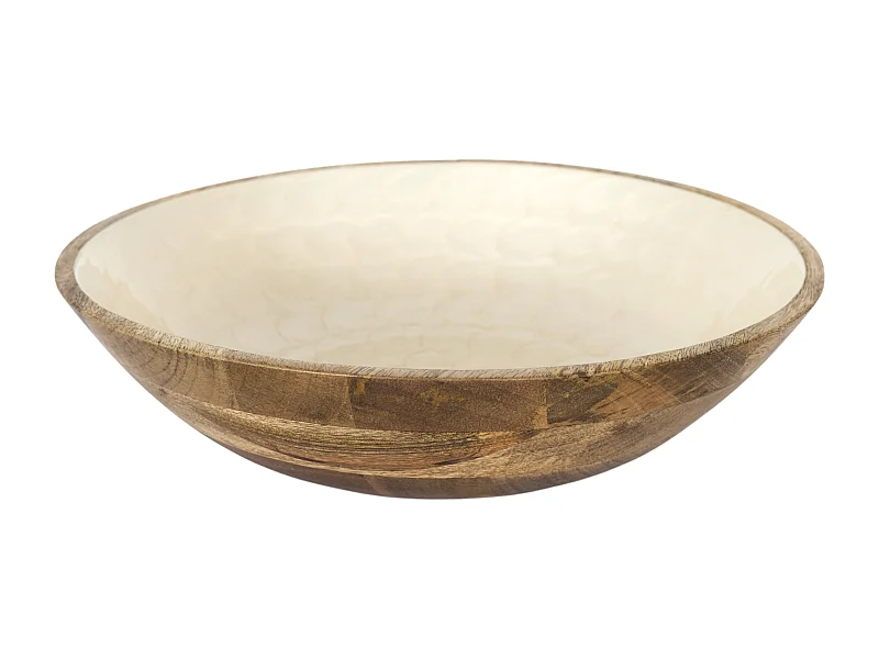 Saladier Manguier Nerina D33cm Marron, Beige