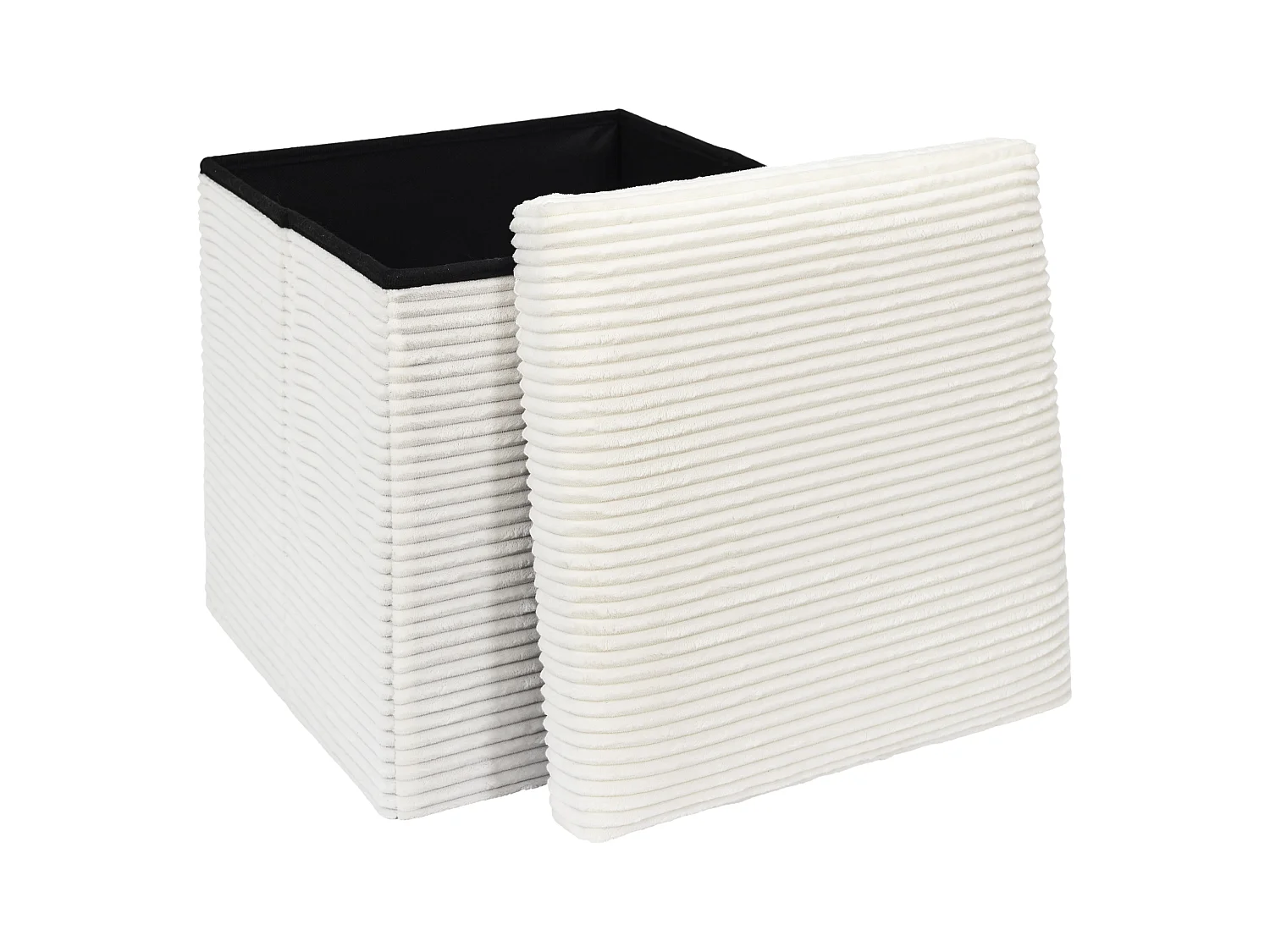Coffre Pouf Pliable Cotele Scott Beige Beige