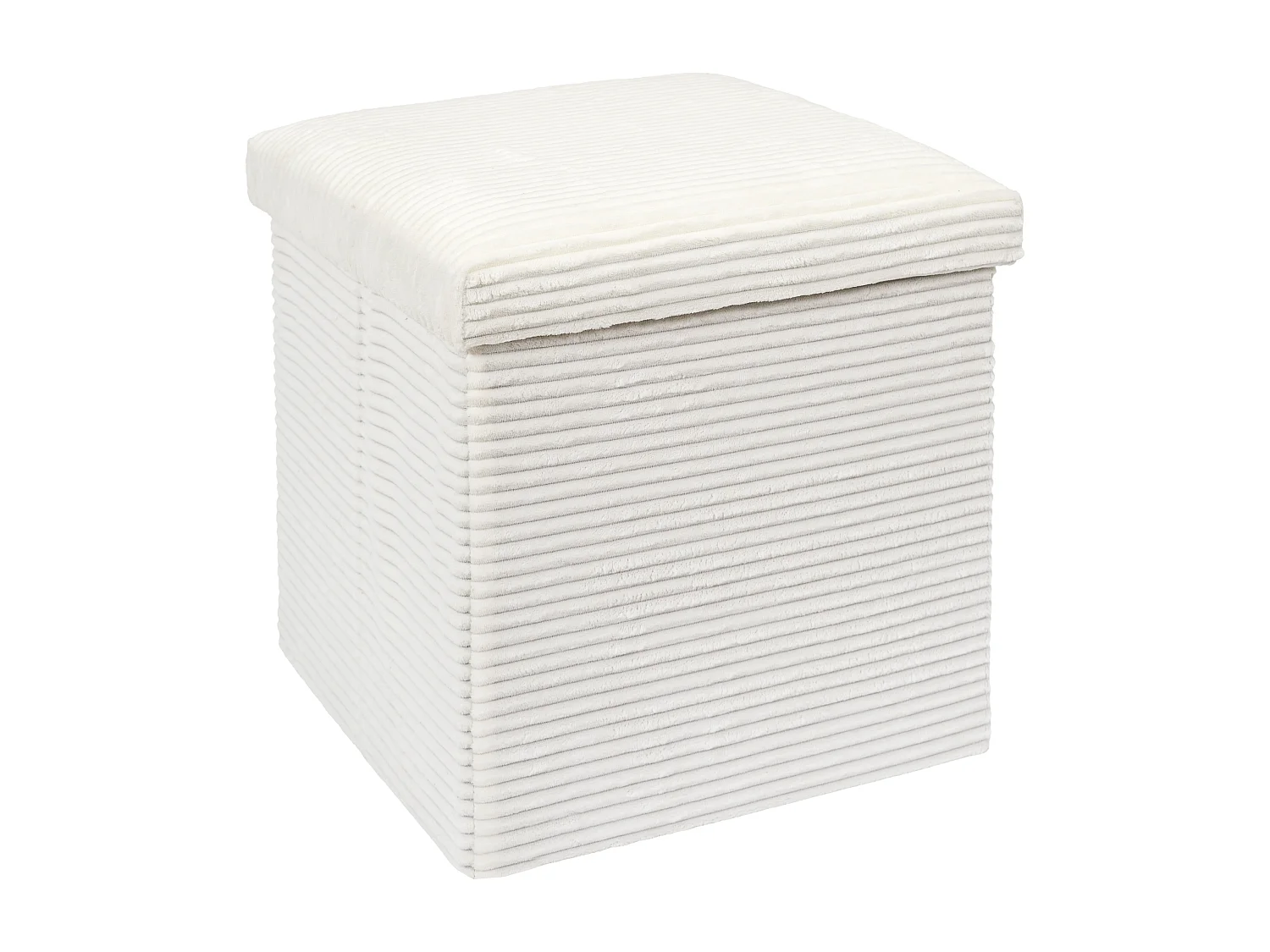 Coffre Pouf Pliable Cotele Scott Beige Beige