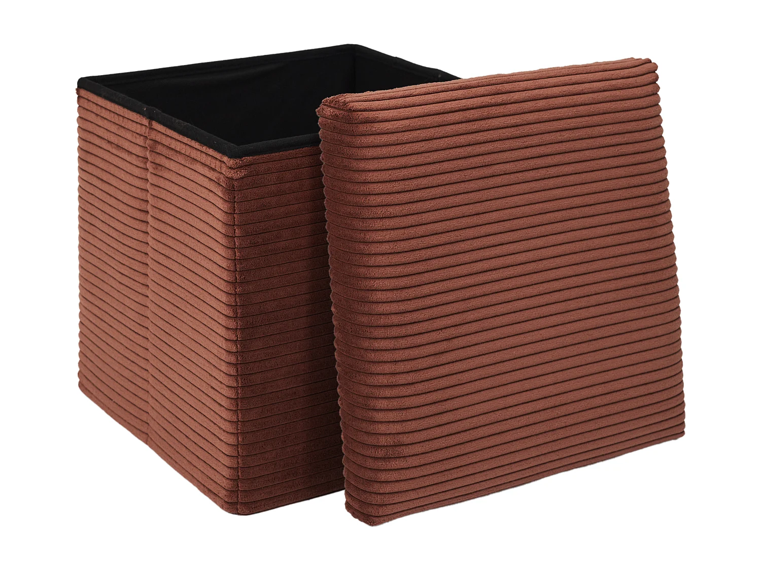 Coffre Pouf Pliable Cotele Scott Terra Orange