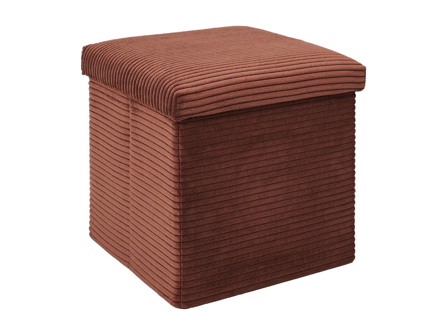 Coffre Pouf Pliable Cotele Scott Terra Orange