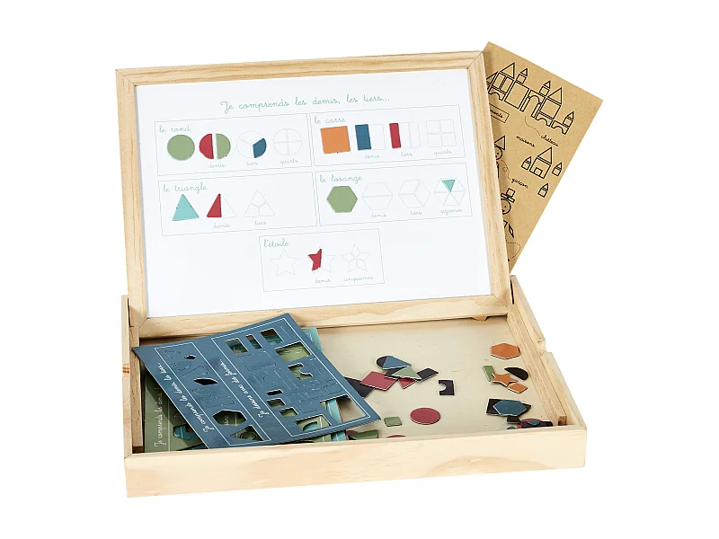 Tableau En Bois Je Comprends Les Formes Multicolore