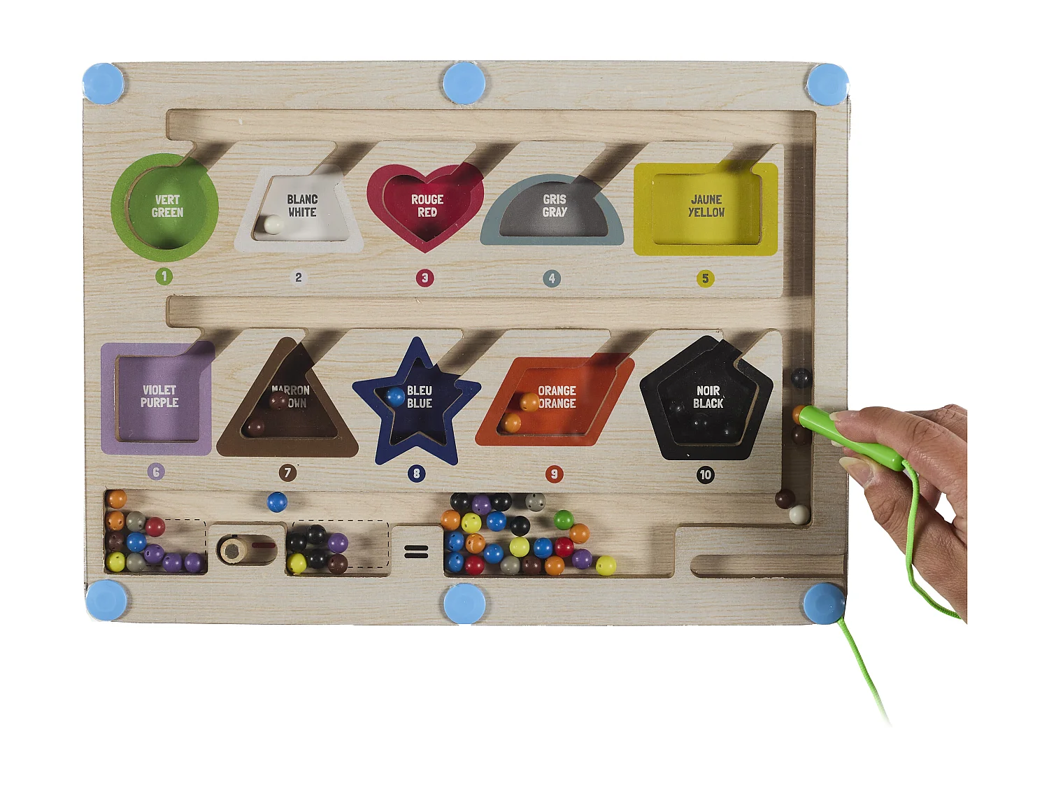 Jeu J Apprends Les Formes Et Les Maths Marron, Bleu, Jaune, Rouge, Vert