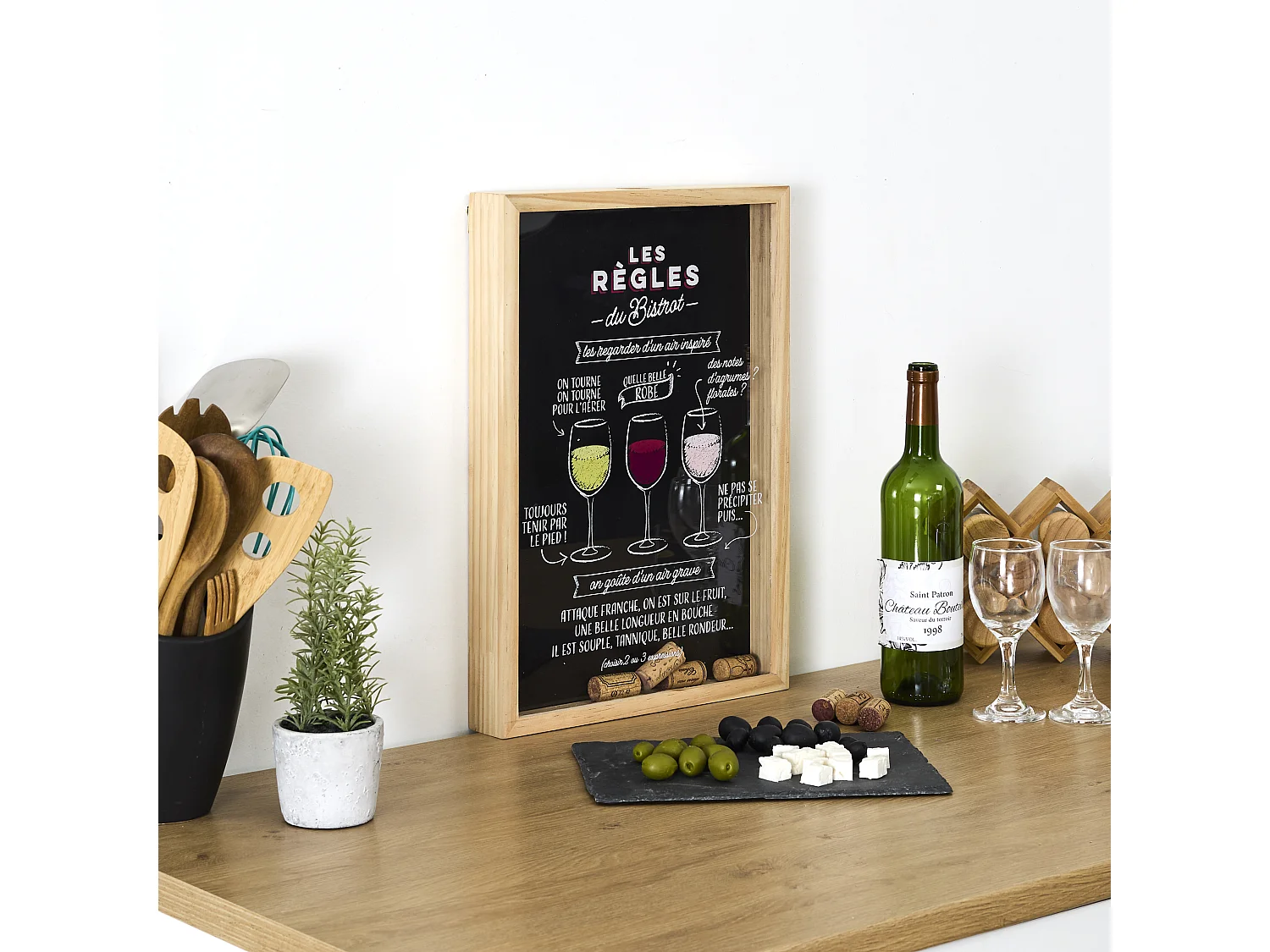 Cadre Bouchon De Liege Bistrot Noir