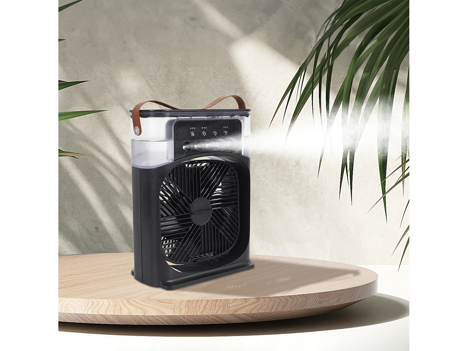 Ventilateur Brumisateur Led Retro Noir