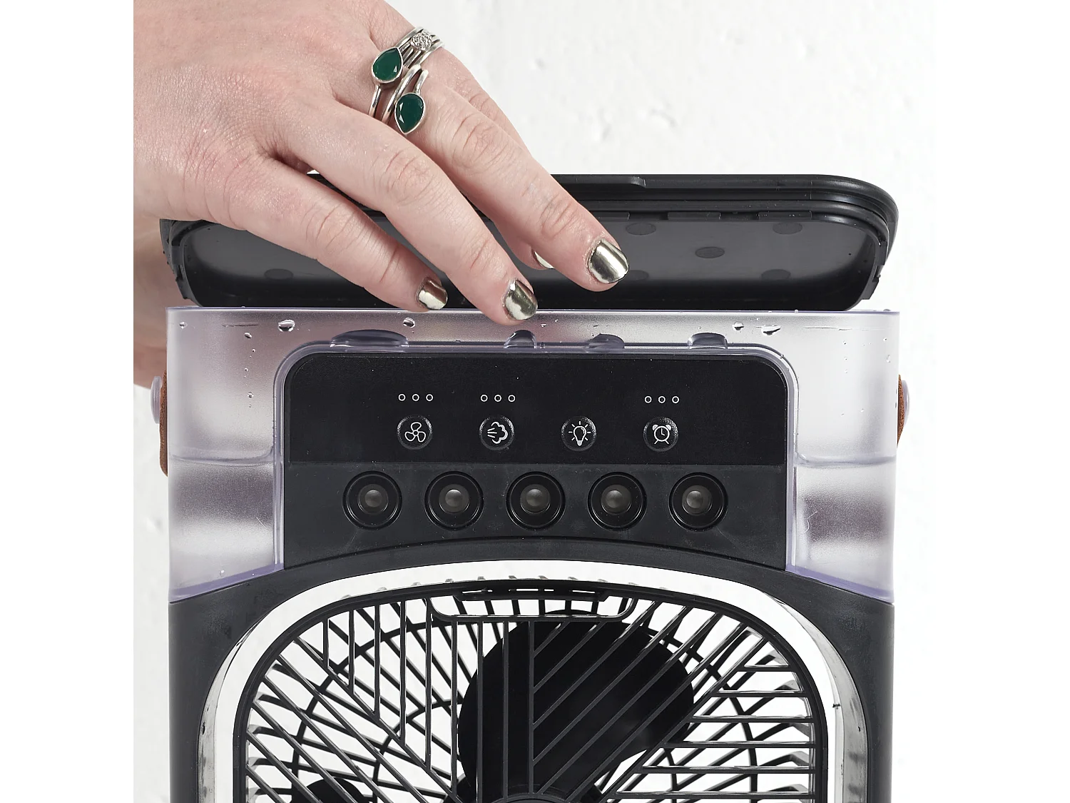 Ventilateur Brumisateur Led Retro Noir