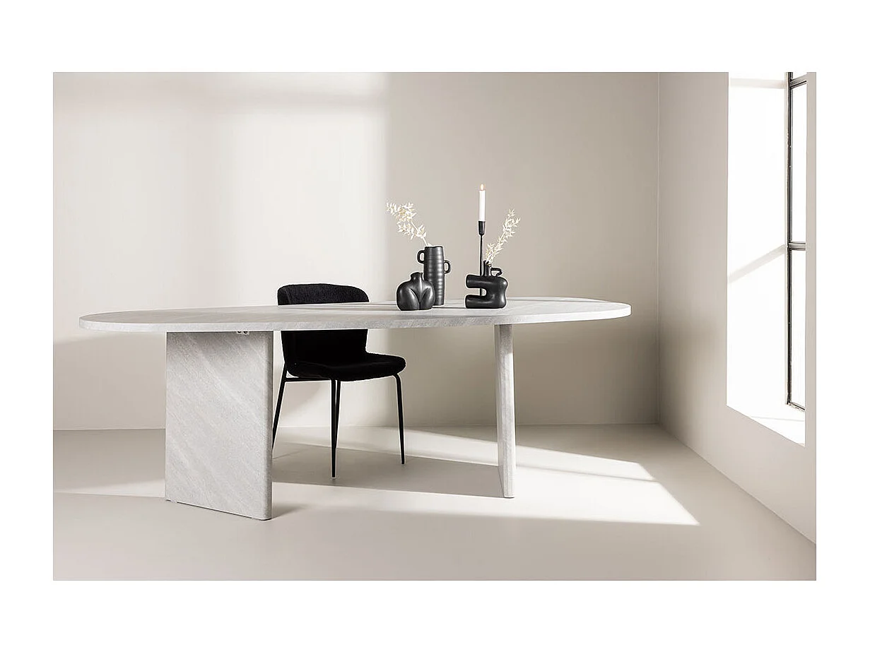 Grönvik table de salle à manger ovale 100x220 cm blanc.
