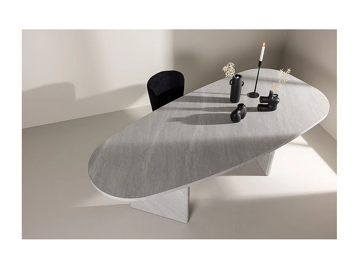 Grönvik table de salle à manger ovale 100x220 cm blanc.